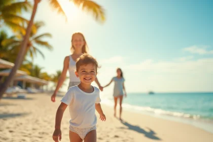 Enfant s'amusant lors d'une colonie de vacances en plein air