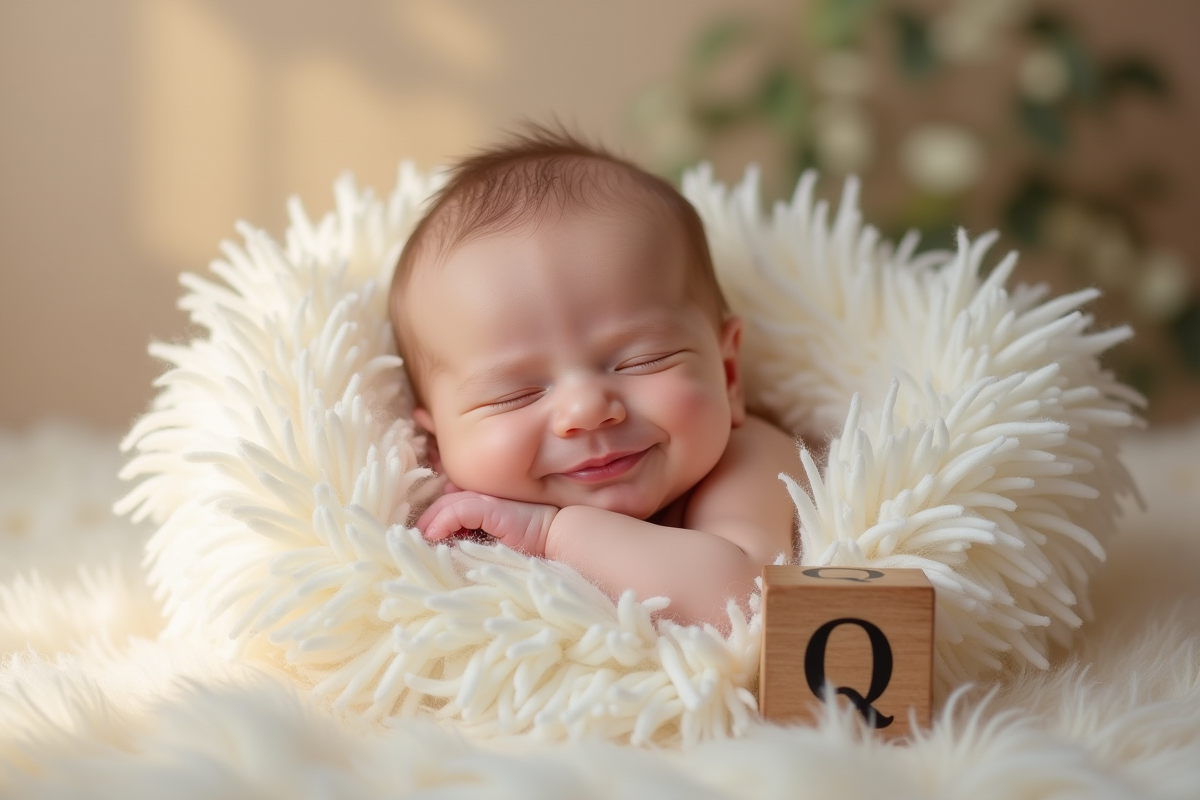 Bébé endormi paisiblement dans une couverture blanche