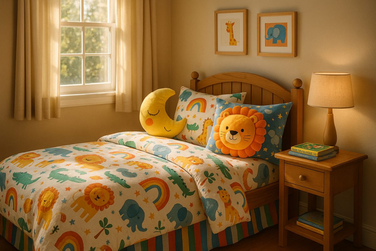 Photo hyperrealiste d'une chambre d'enfant chaleureuse ensoleillée