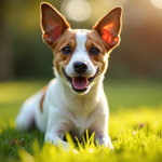 Jack Russell joyeux dans un jardin ensoleille