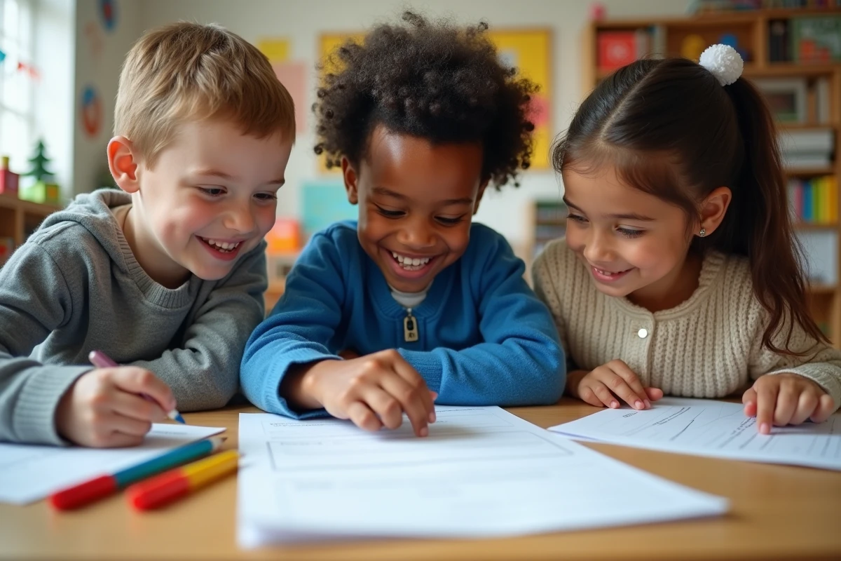 Enfants de 6 à 8 ans autour d