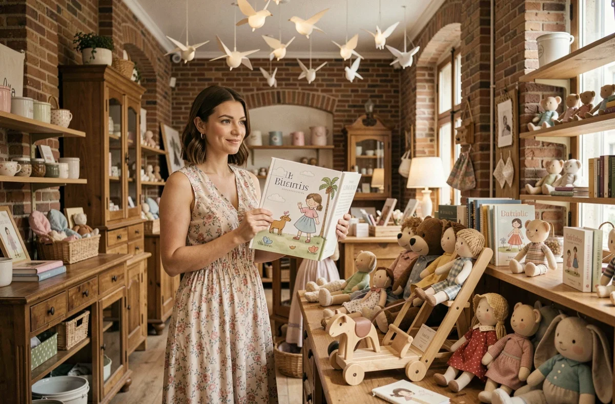 Boutique Perlin Paon Paon à Bordeaux avec jouets artisanaux et livres illustrés pour enfants